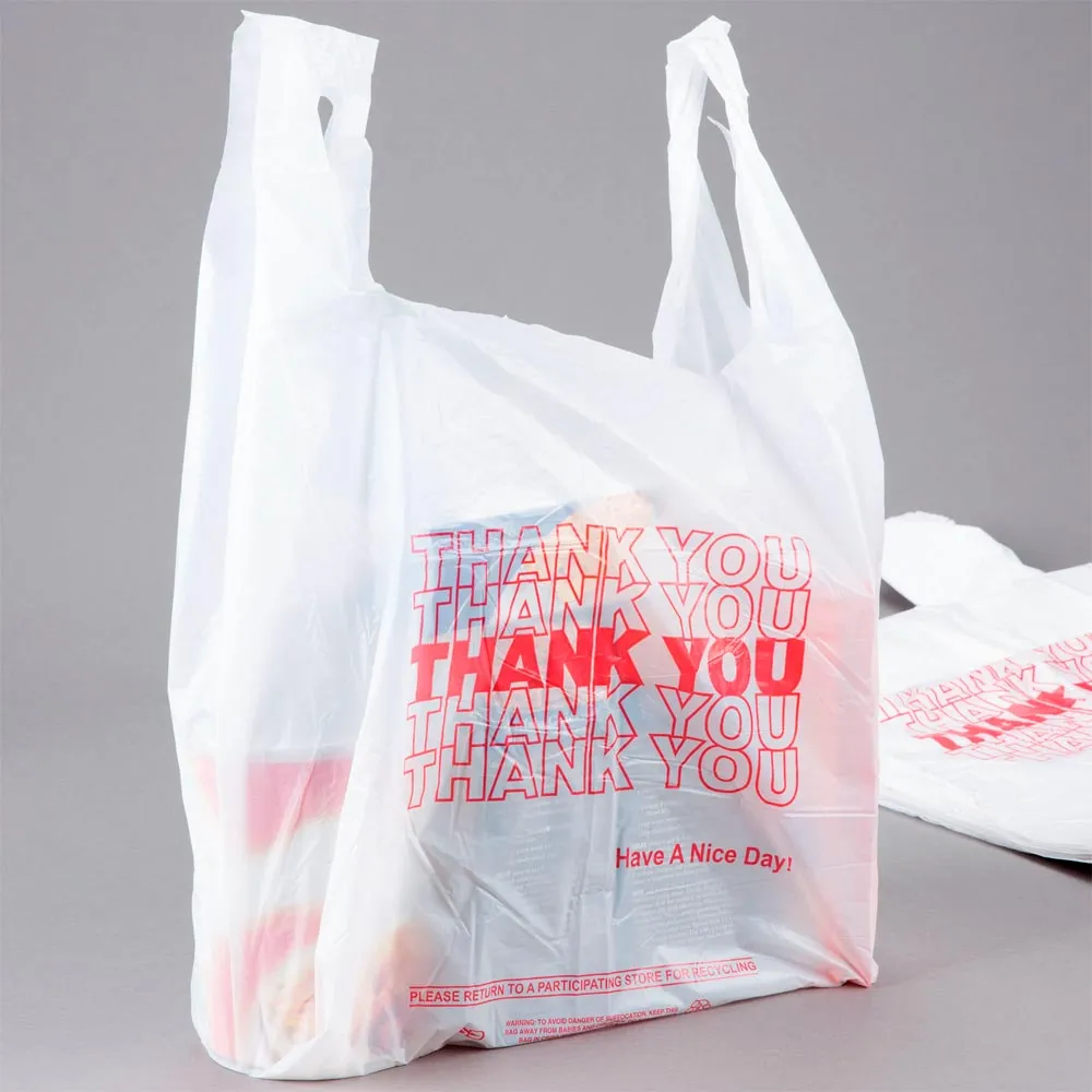 1200 Retail Thank You Plastic Bags Recyclable Grocery Bag Supermarket Shopping