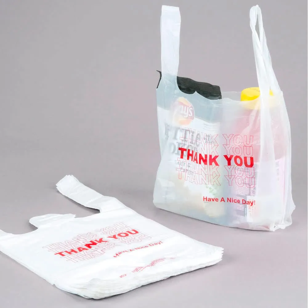 1200 Retail Thank You Plastic Bags Recyclable Grocery Bag Supermarket Shopping