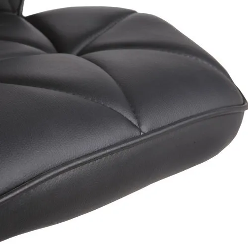 2X Black Bar Stools With Mid High Back Rest