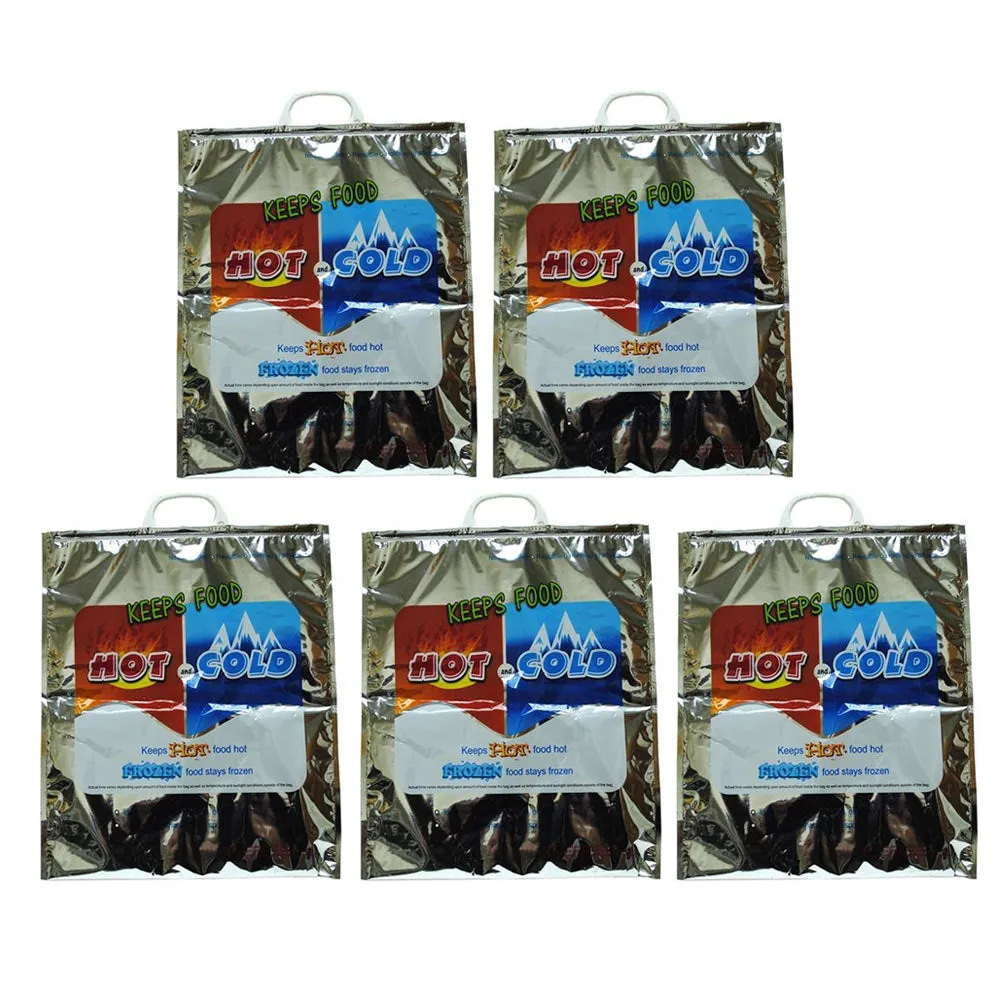 5 Pack Thermal Hot Cold Insulated Bag Grocery Shopping Hot Cold Holds 30Lbs Each