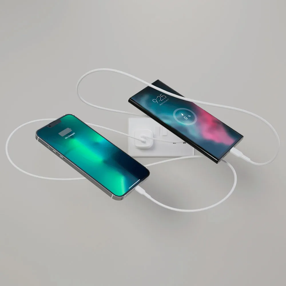BELKIN 45W Dual USB Type C Wall Charger, Fast Charging Power Delivery 3.0 with GaN Technology