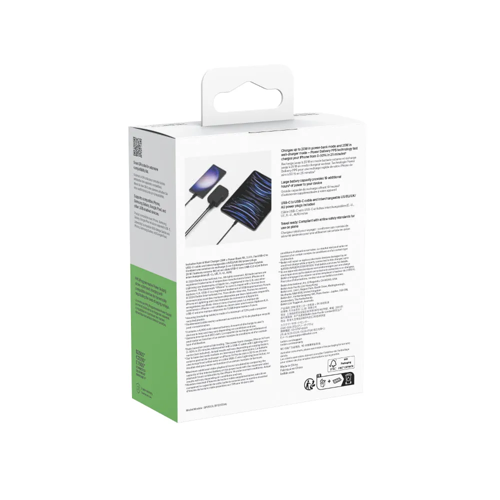 BELKIN Powerbank 5K 20W & Hybrid Ac 25W Pd Multi P