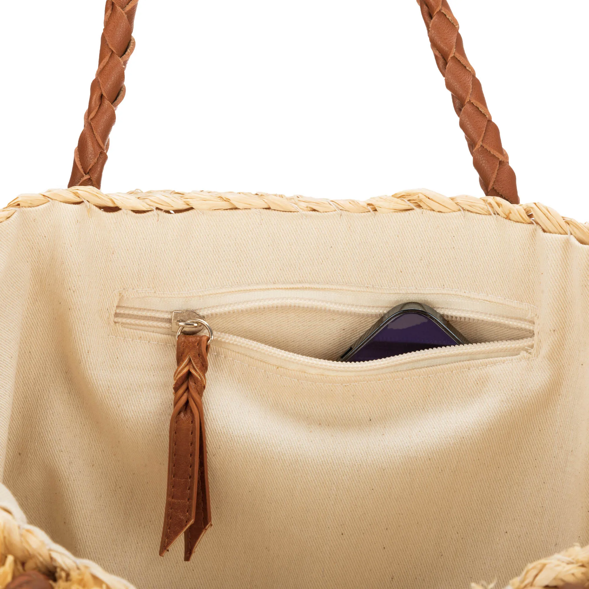 Blissful - Straw hand Bag with Straw Embellishments