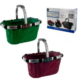 Folding Picnic Basket Portable Lightweight Collapsible Tote Shopping Bag Grocery