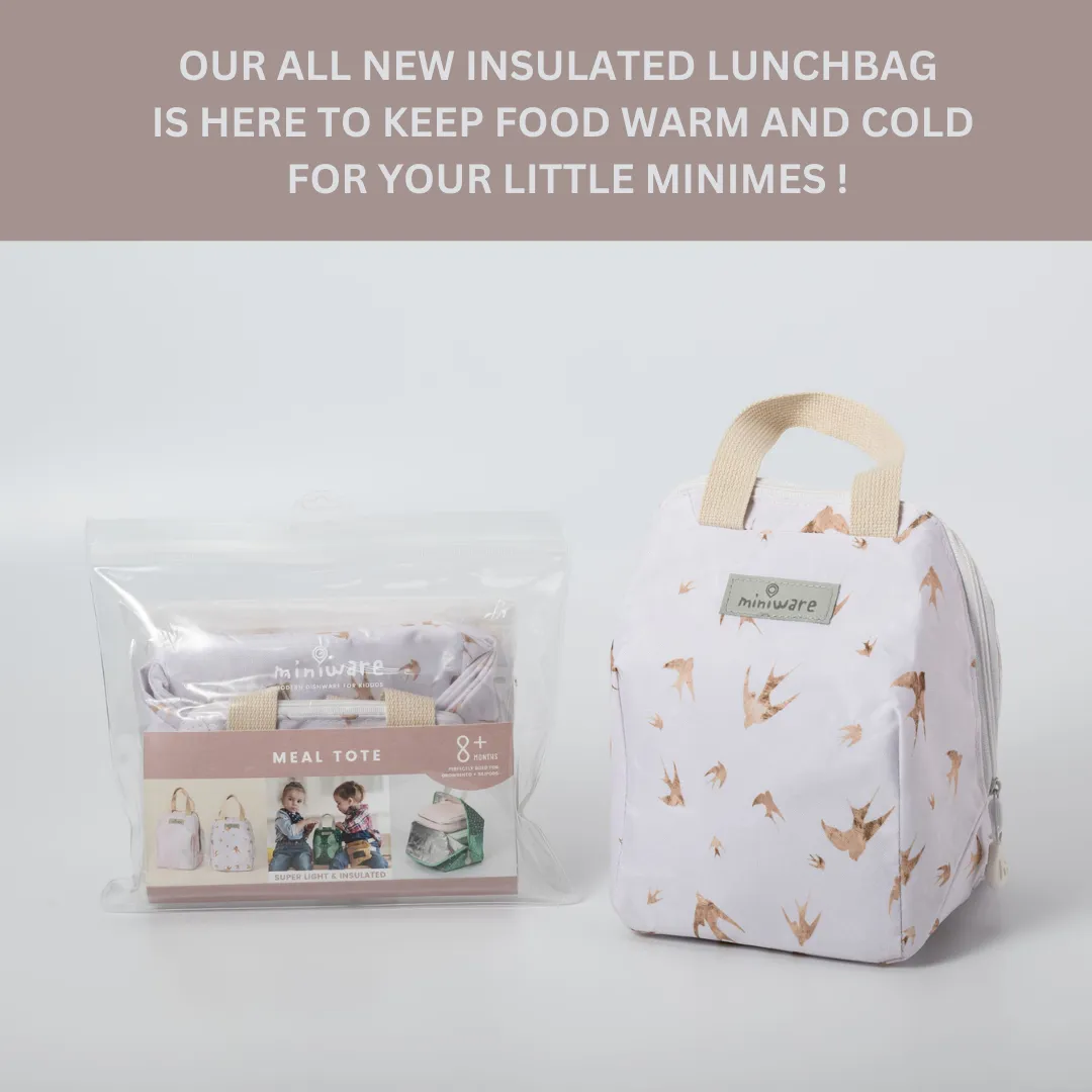Miniware Mealtote Insulated Lunch Bag Golden Swallow Pink