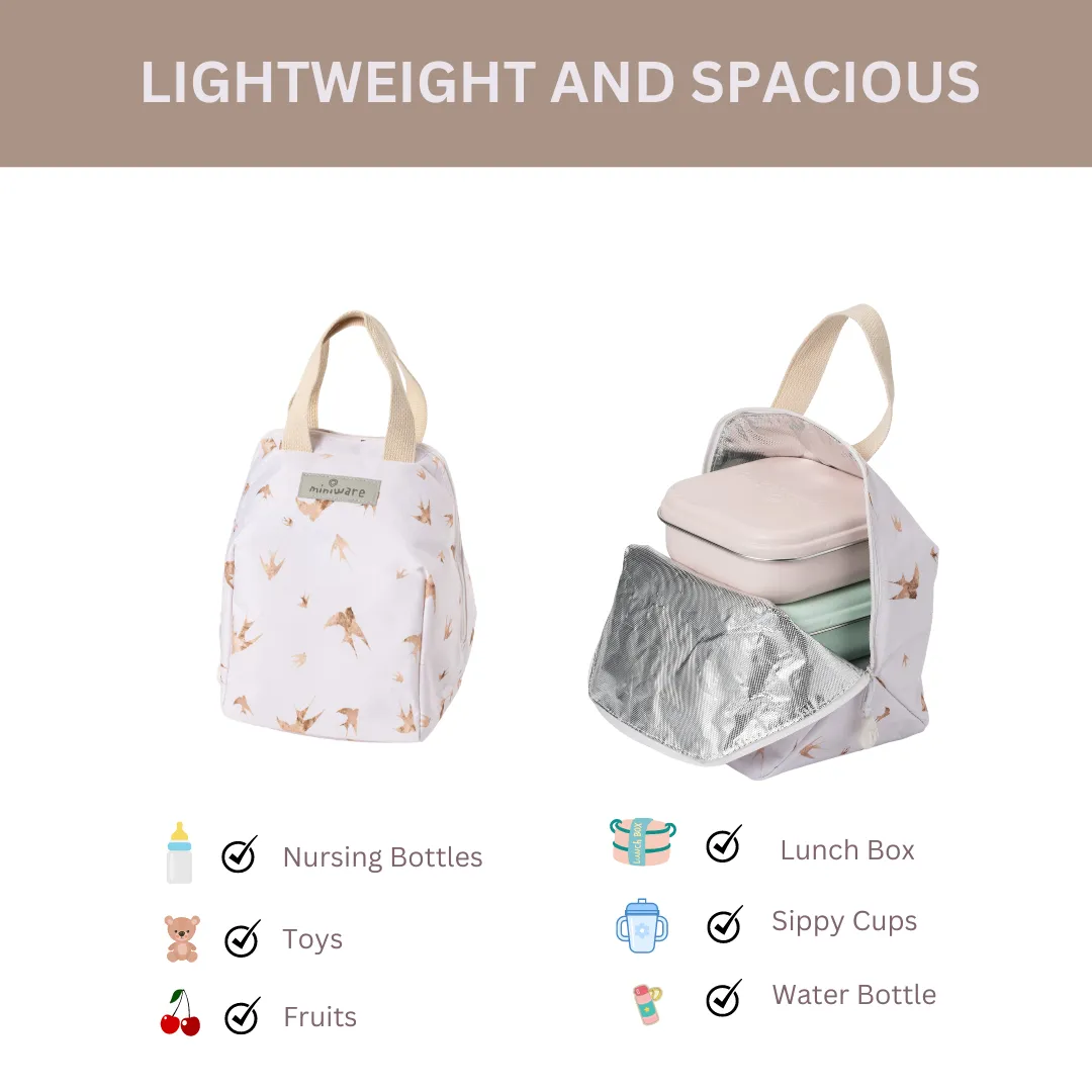 Miniware Mealtote Insulated Lunch Bag Golden Swallow Pink