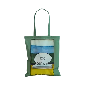 "El Bookhead" Cotton Tote Bag - Green
